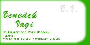 benedek vagi business card